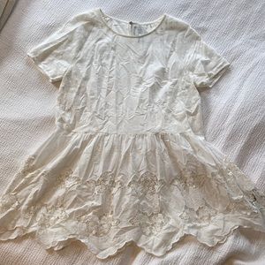 Anthropologie HD Paris white eyelet and lace top